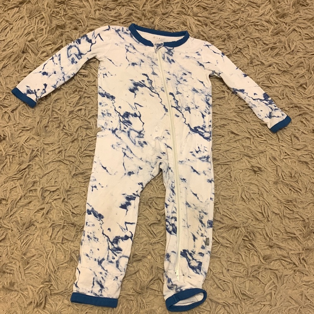 Kyte baby marble 6-12 zipper romper